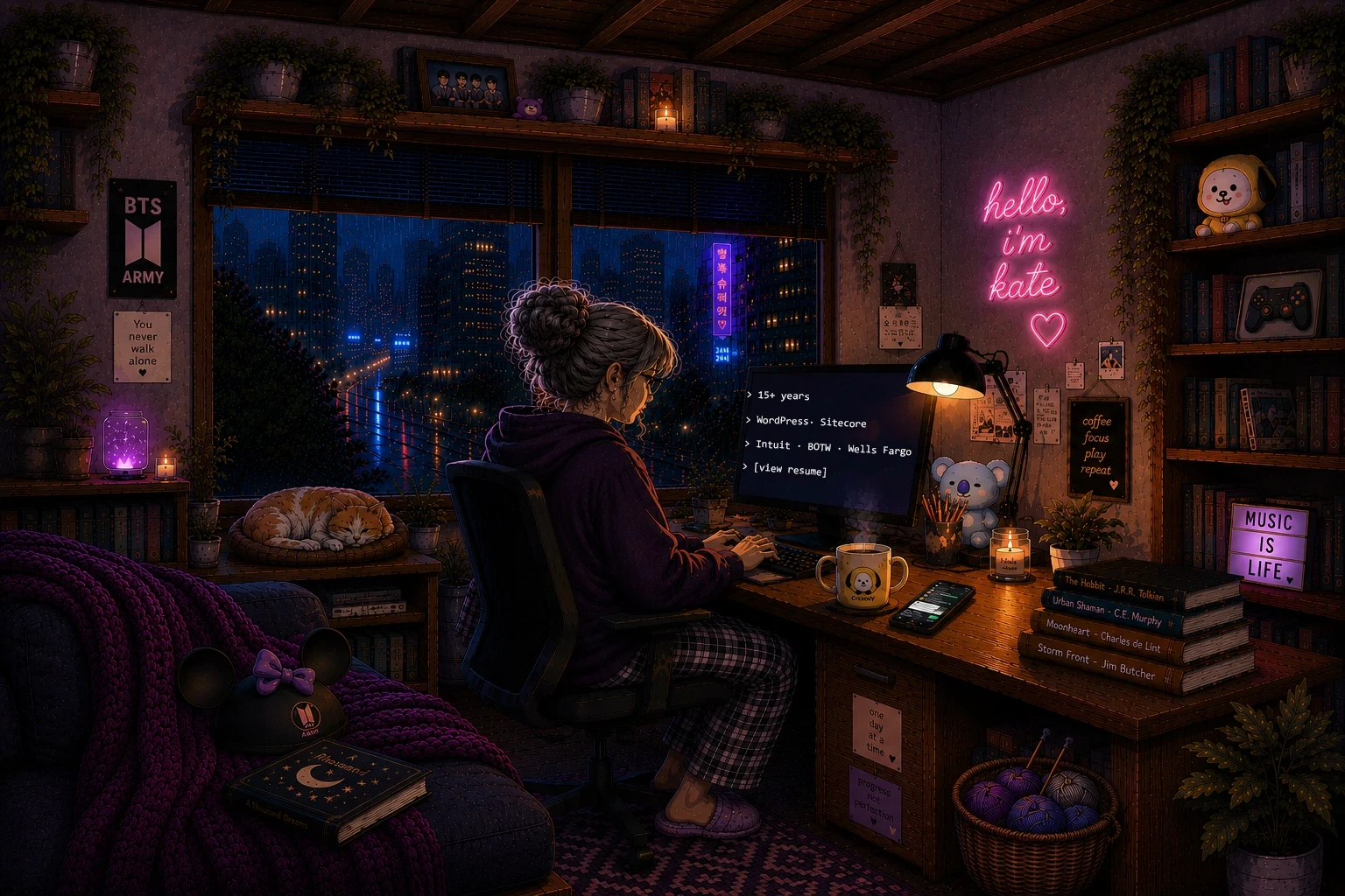 Kate's lofi desk scene